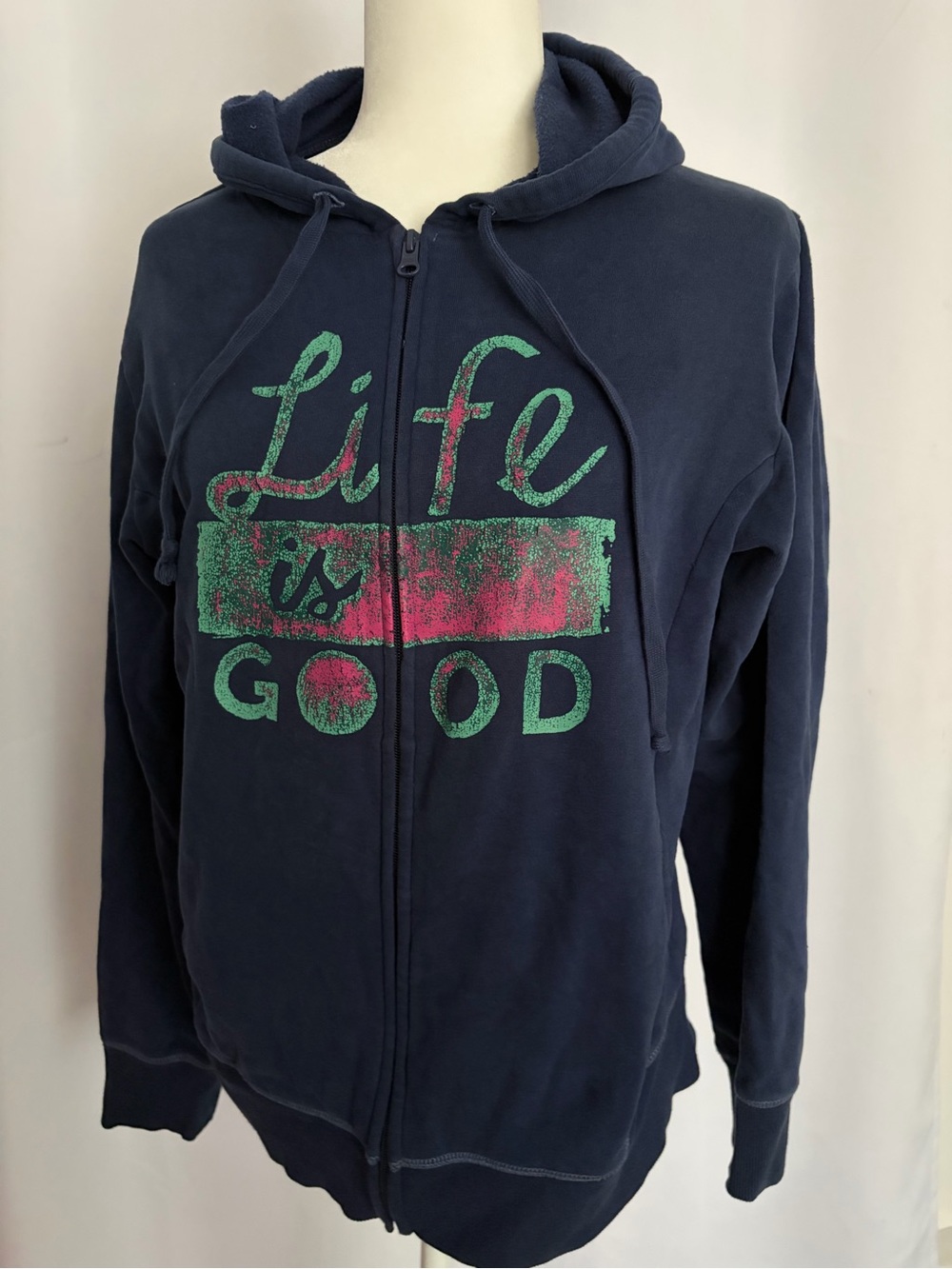 Life Is Good Navy Zip Hoodie